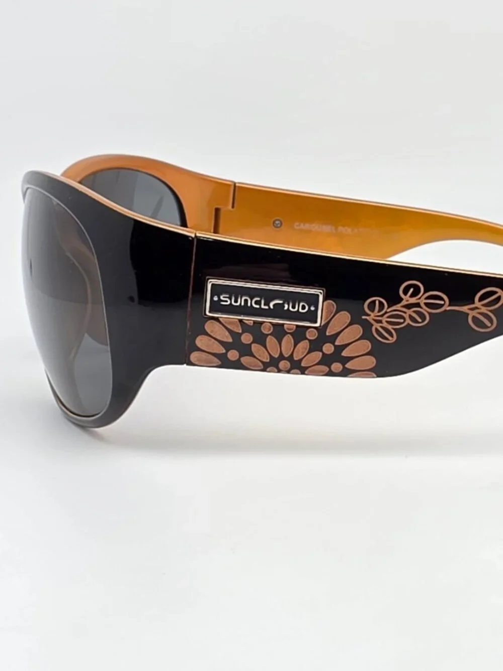 Suncloud Carousel Black Backpaint Laser Frame Polarized Grey Lens Sunglasses